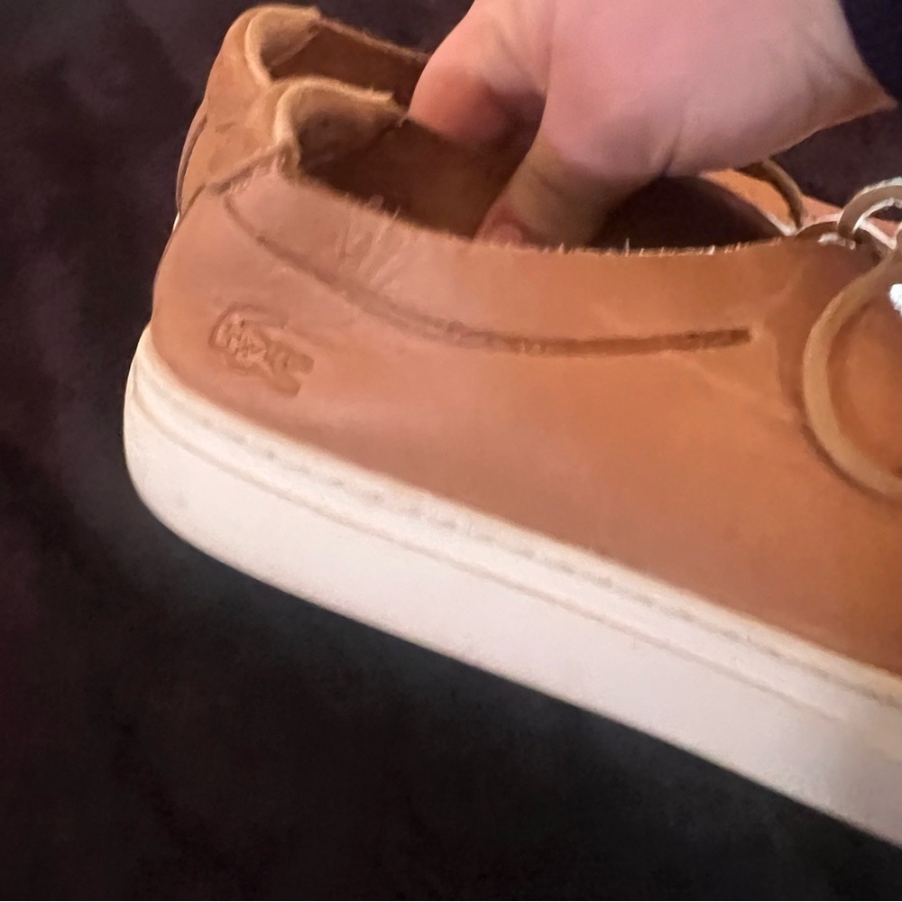 Lacoste Men’s unlined L12.12 sneaker Tan size 11.5 leather​​​​​​ - Picture 6 of 10